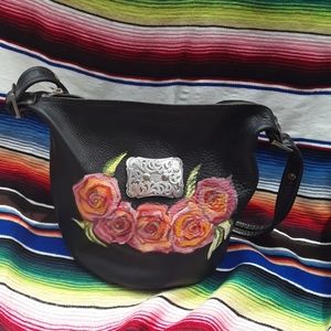 Vintage black leather purse